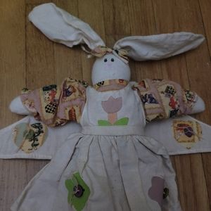 GORGEOUS 15" VERY DETAILED ANGEL RABBIT W/ DRESS & APRON